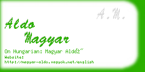 aldo magyar business card